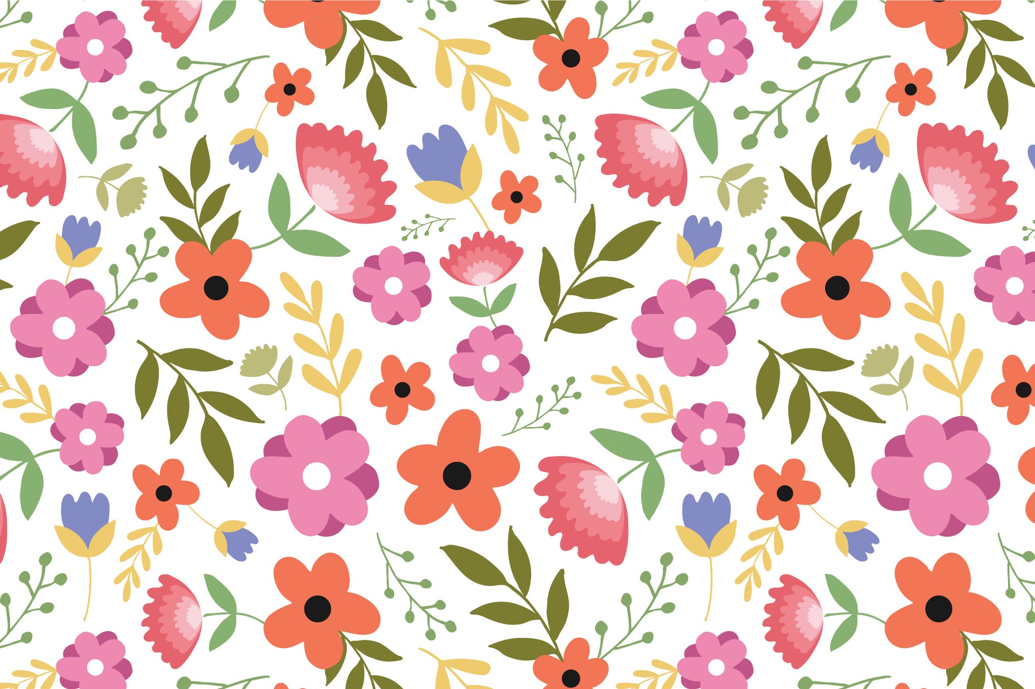 Colorful Floral Background & Pattern