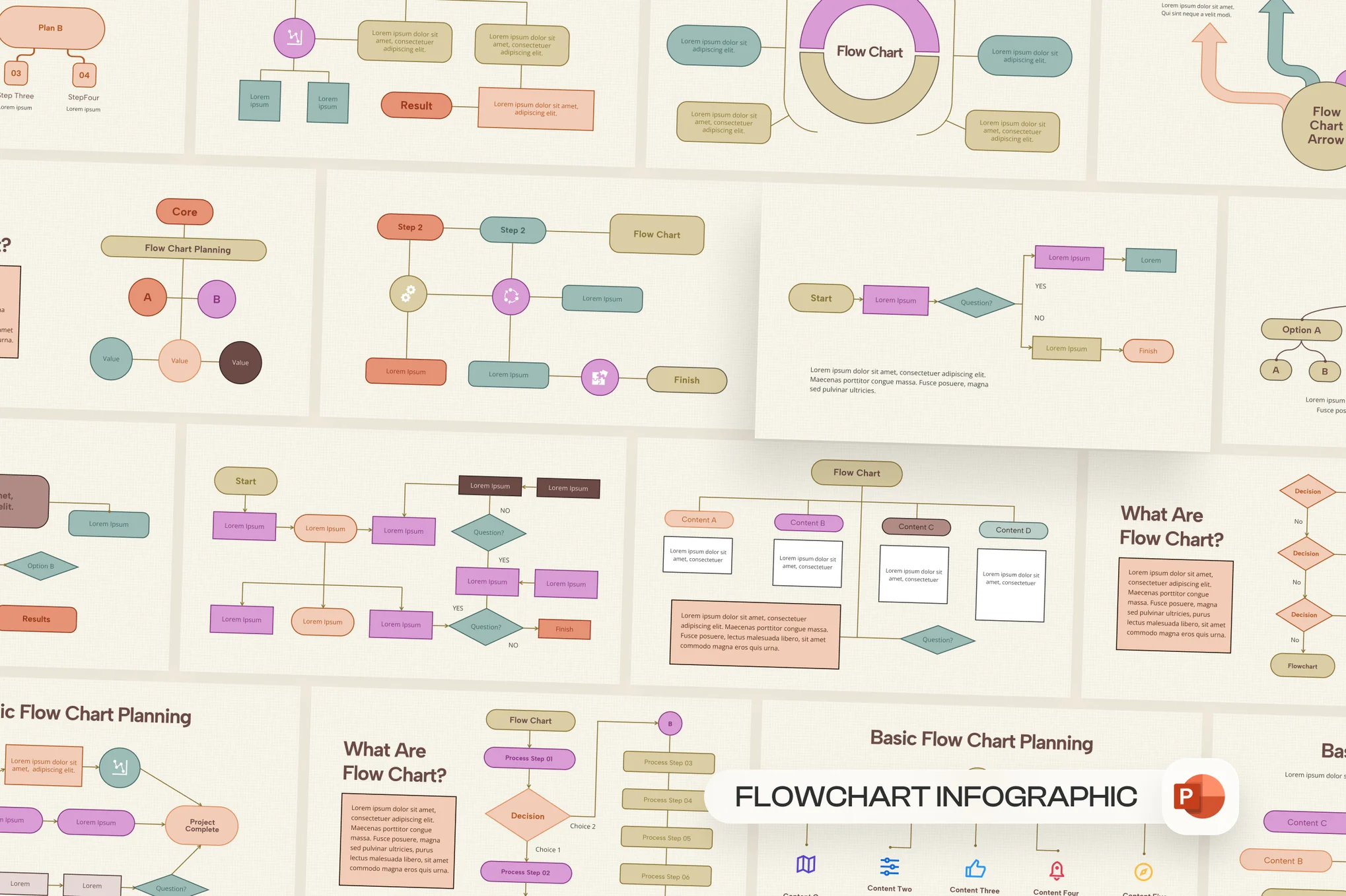 Colorful Flowchart PowerPoint Template