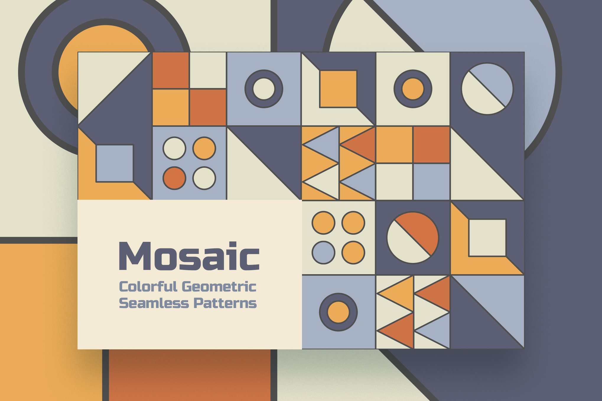 Colorful Geometric Mosaic Seamless Backgrounds