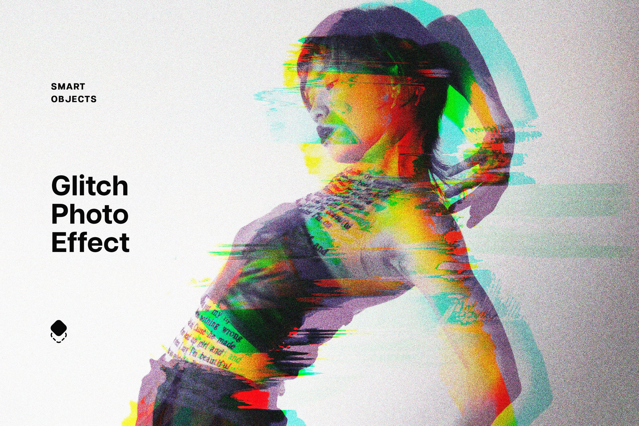 Colorful Glitch Photo Effect PSD