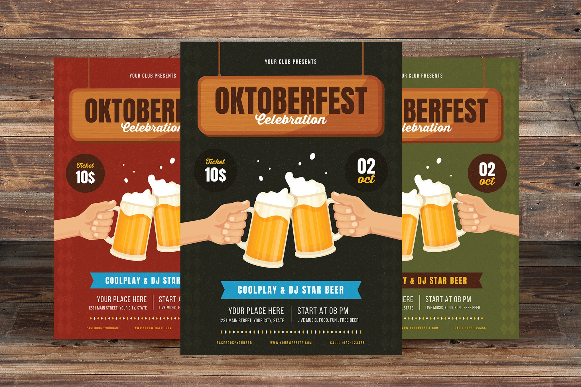 Colorful Oktoberfest Invitation Template