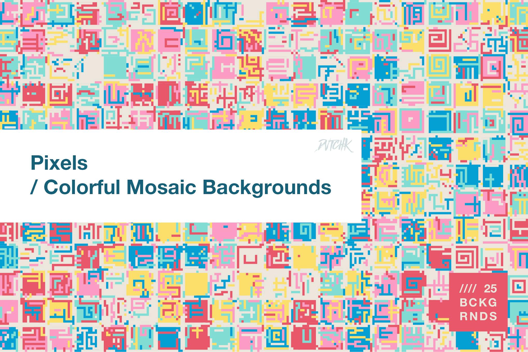 Colorful Pixel Mosaic Backgrounds