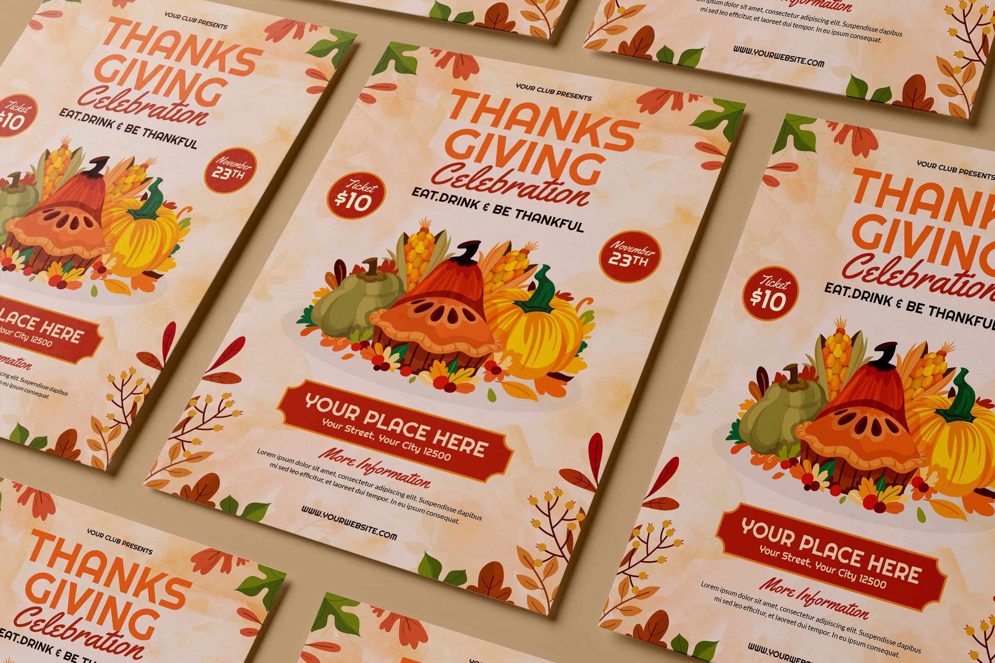 Colorful Thanksgiving Flyer & Poster Template