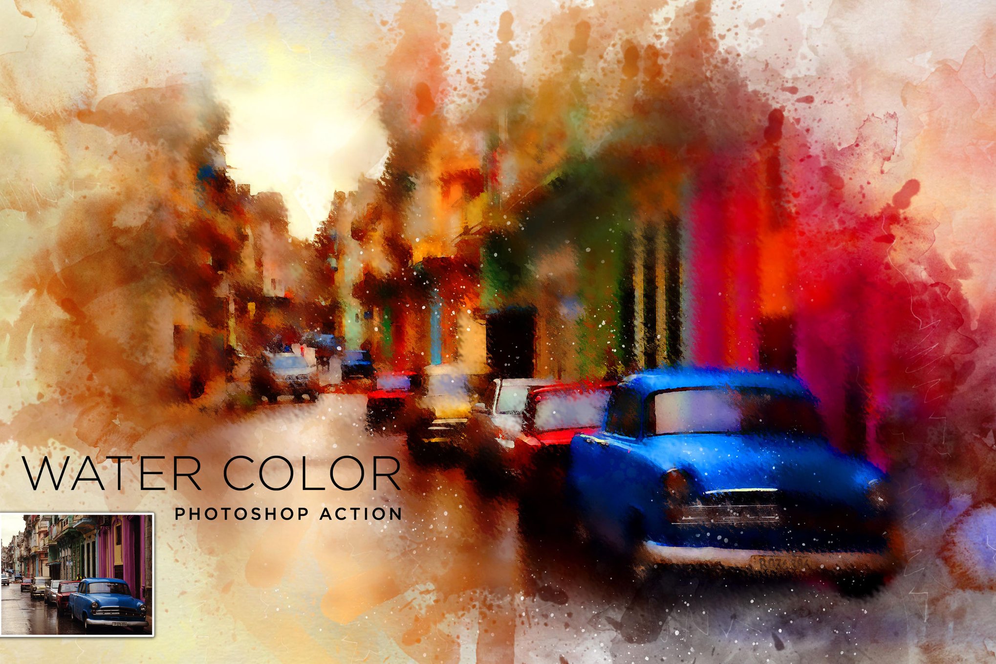 Colorful Water Color Painting Photoshop Action