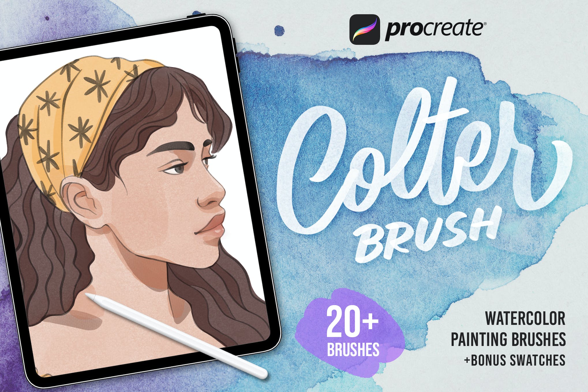 Colter Watercolor Brushes for Procreate