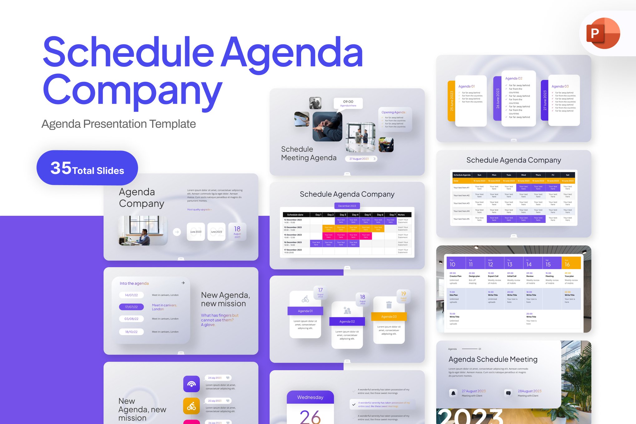 Company Agenda Schedule PowerPoint Template
