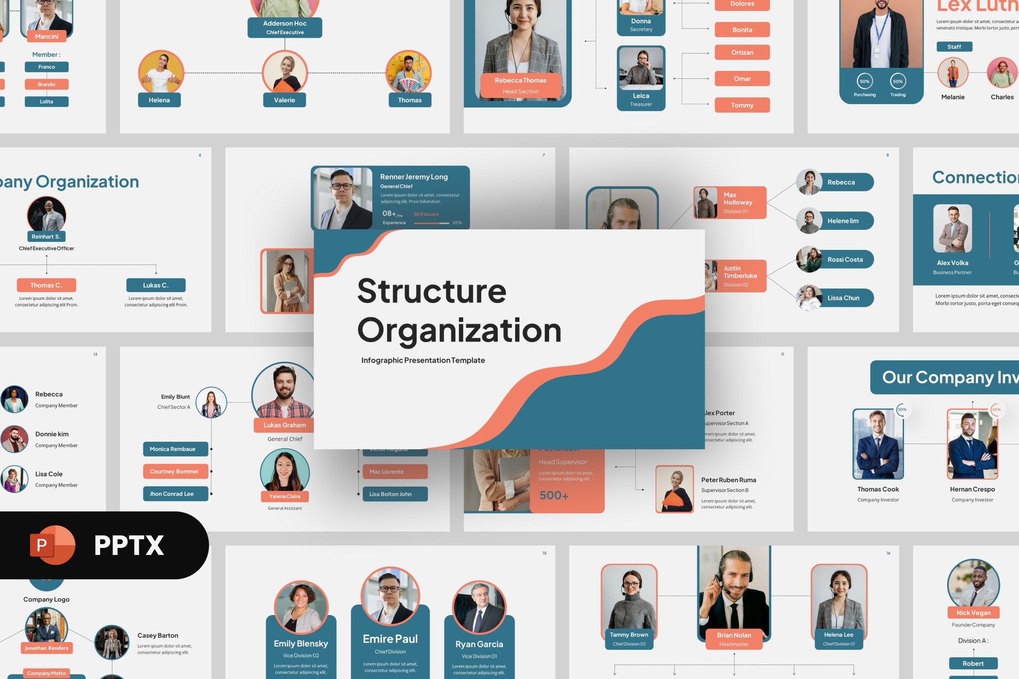 Company Structure Org Chart PowerPoint Template