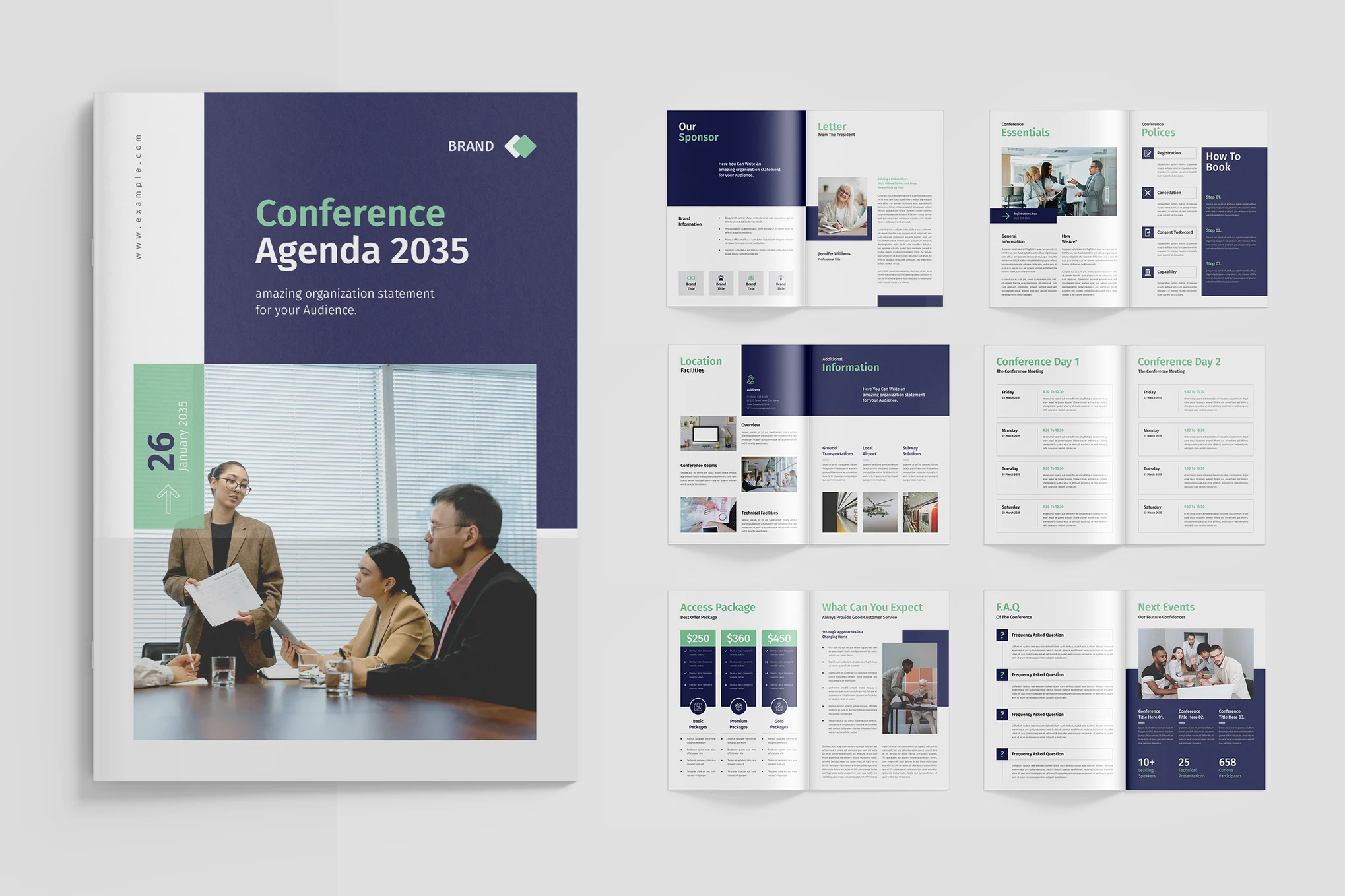 Conference Agenda Word Brochure Template