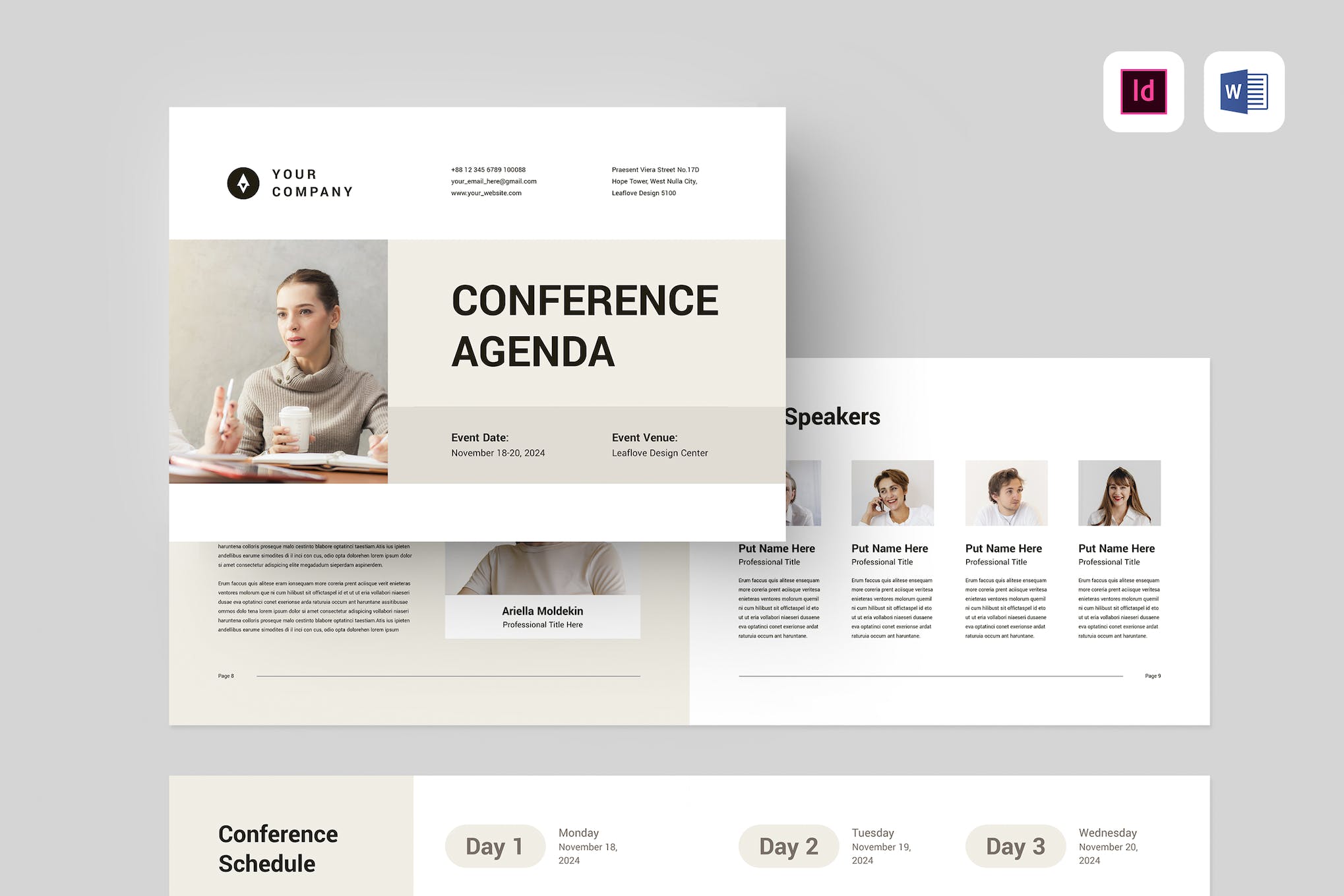 Conference Agenda Word Template