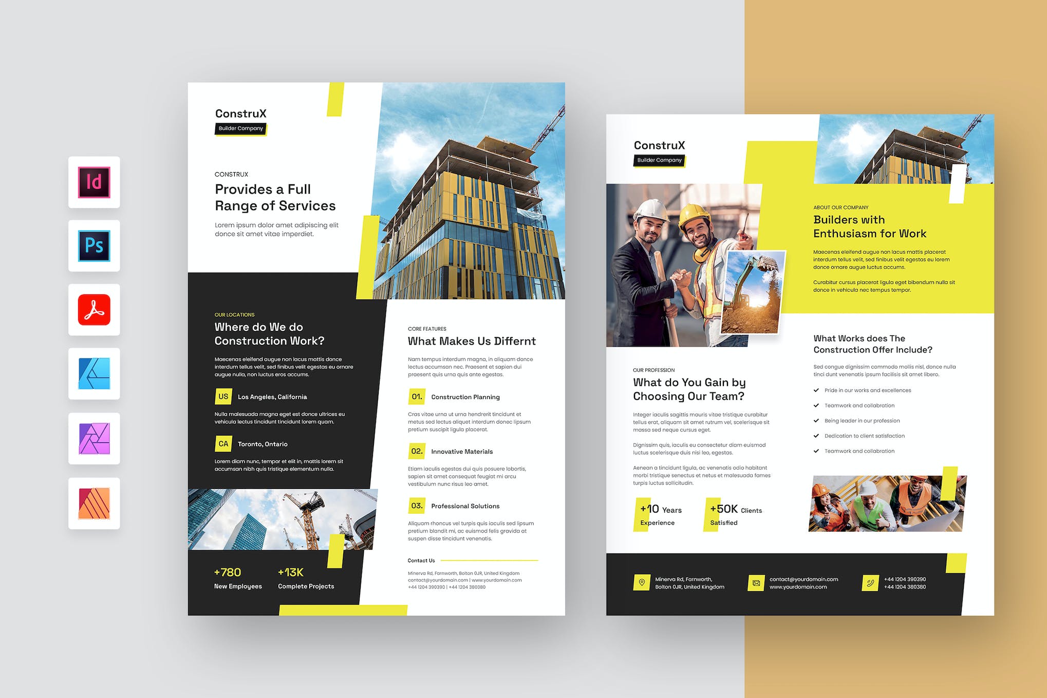 Construction Flyer Affinity Publisher Template