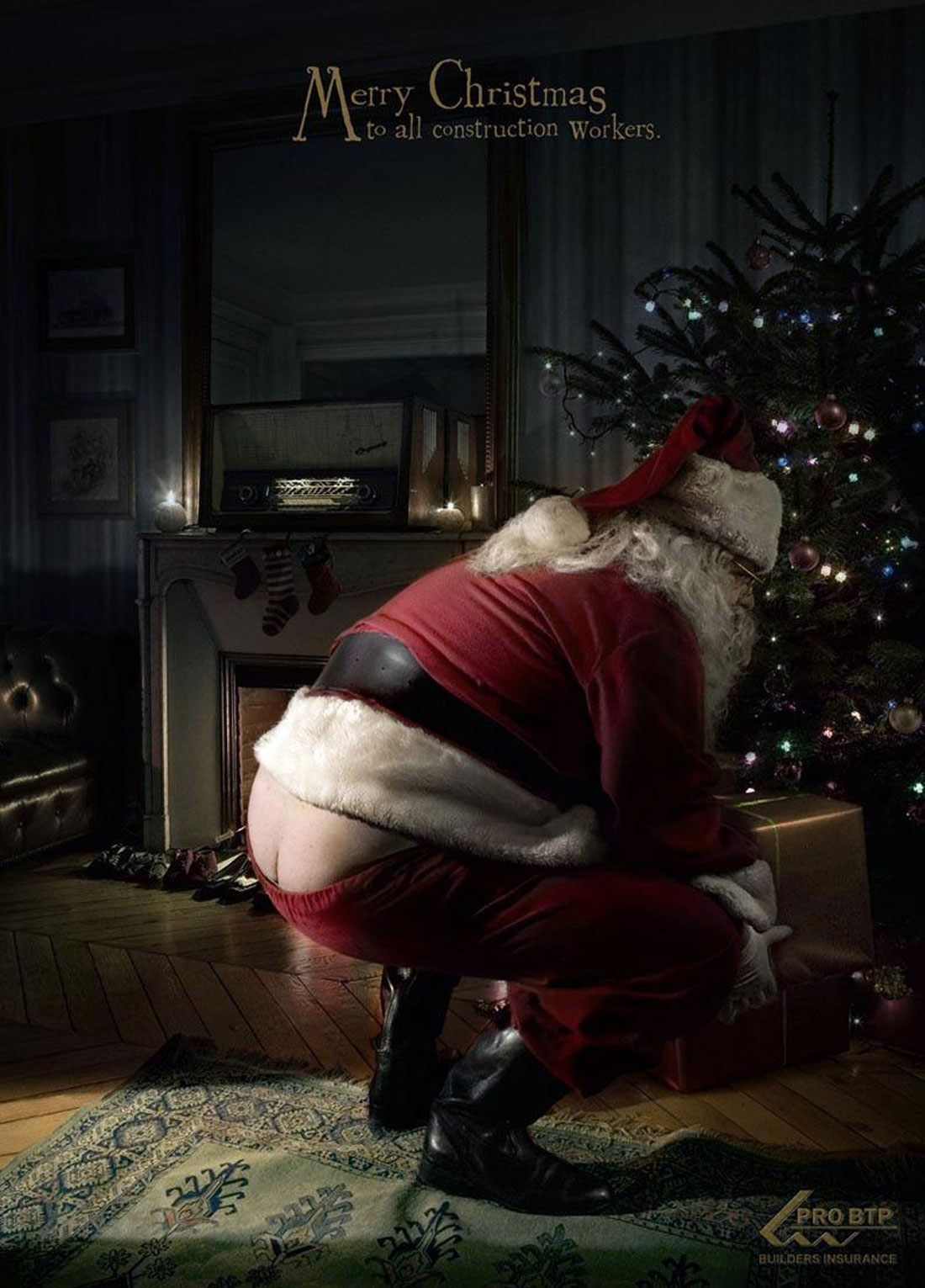 construction-santa 25 Clever and Funny Christmas Print Ads design tips 