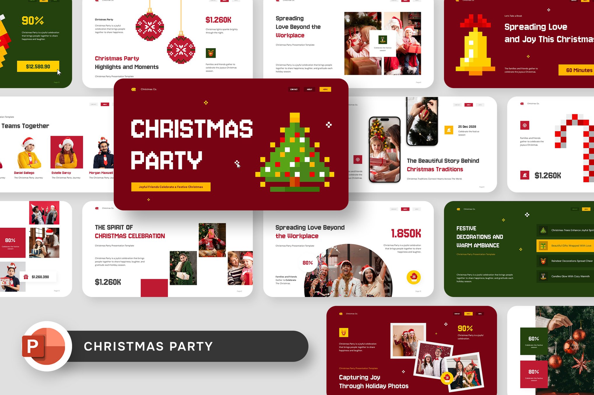 Genial plantilla de presentación de PowerPoint para fiesta de Navidad
