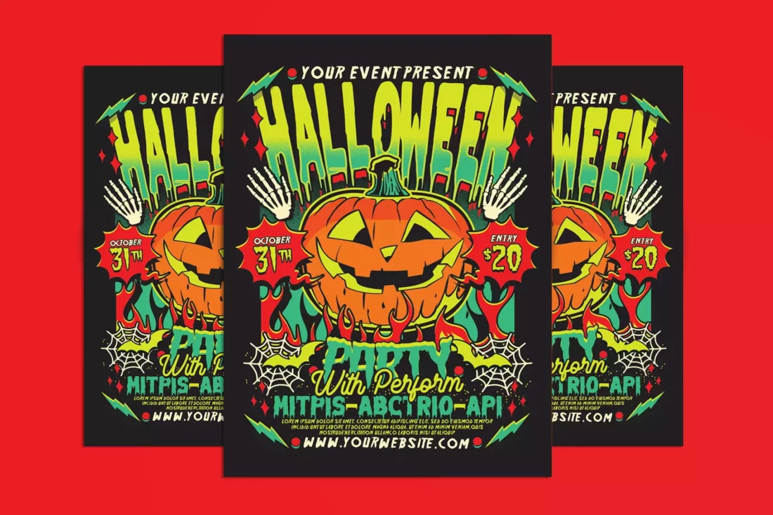 Cool Halloween Party Flyer Design Shack