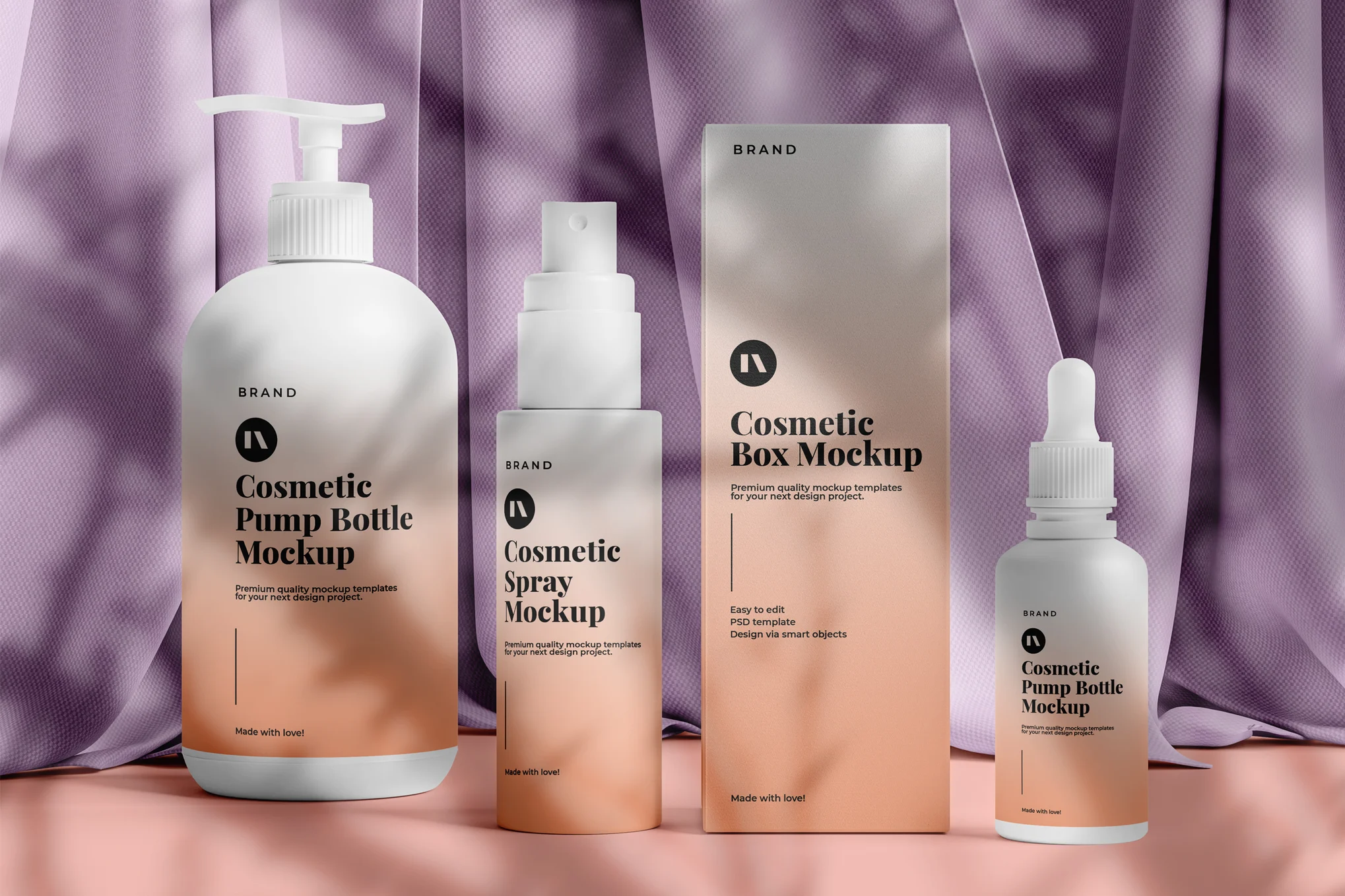 Cosmetic Bottles Mockup