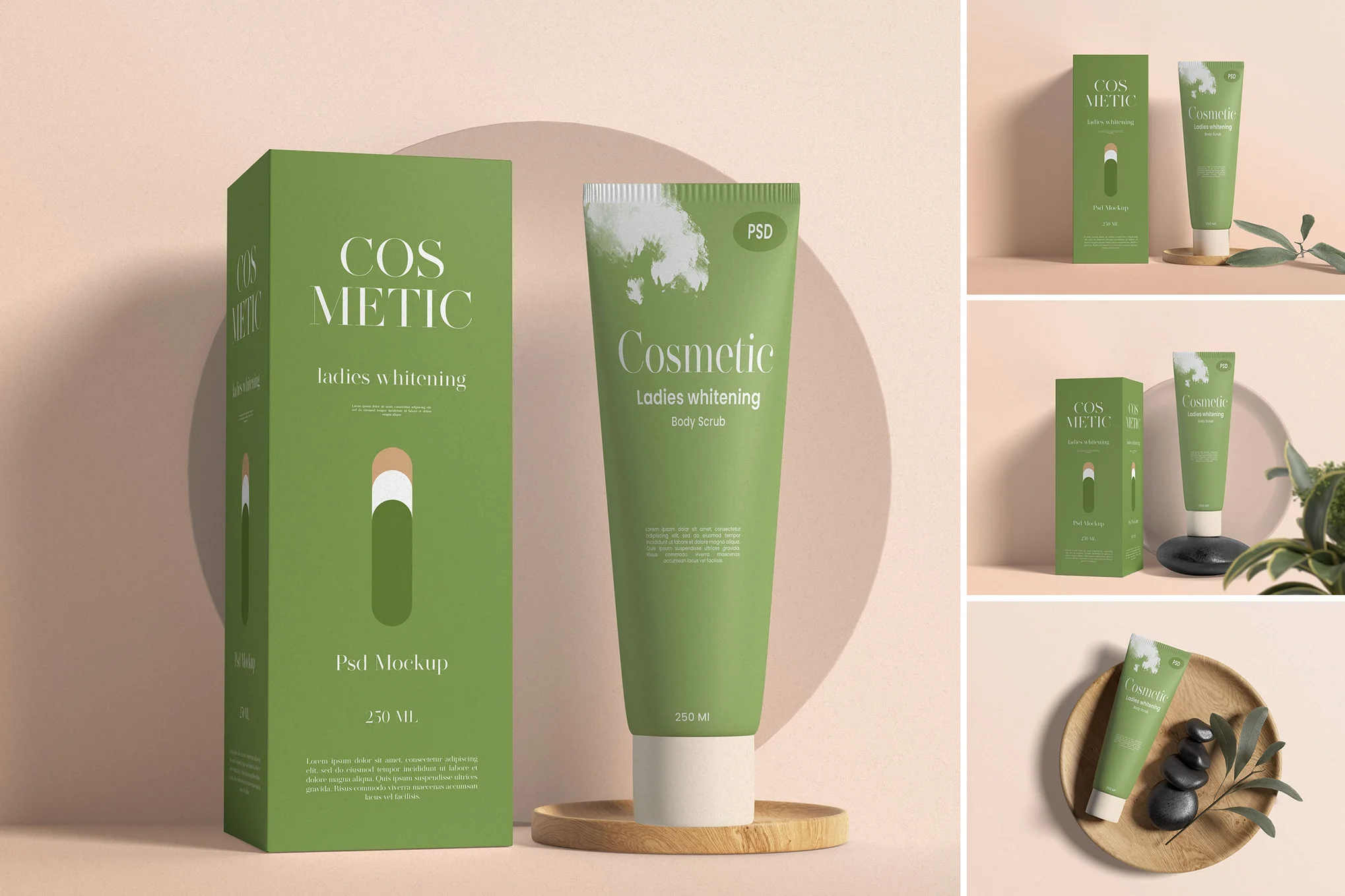 Cosmetic Tube & Box Mockup