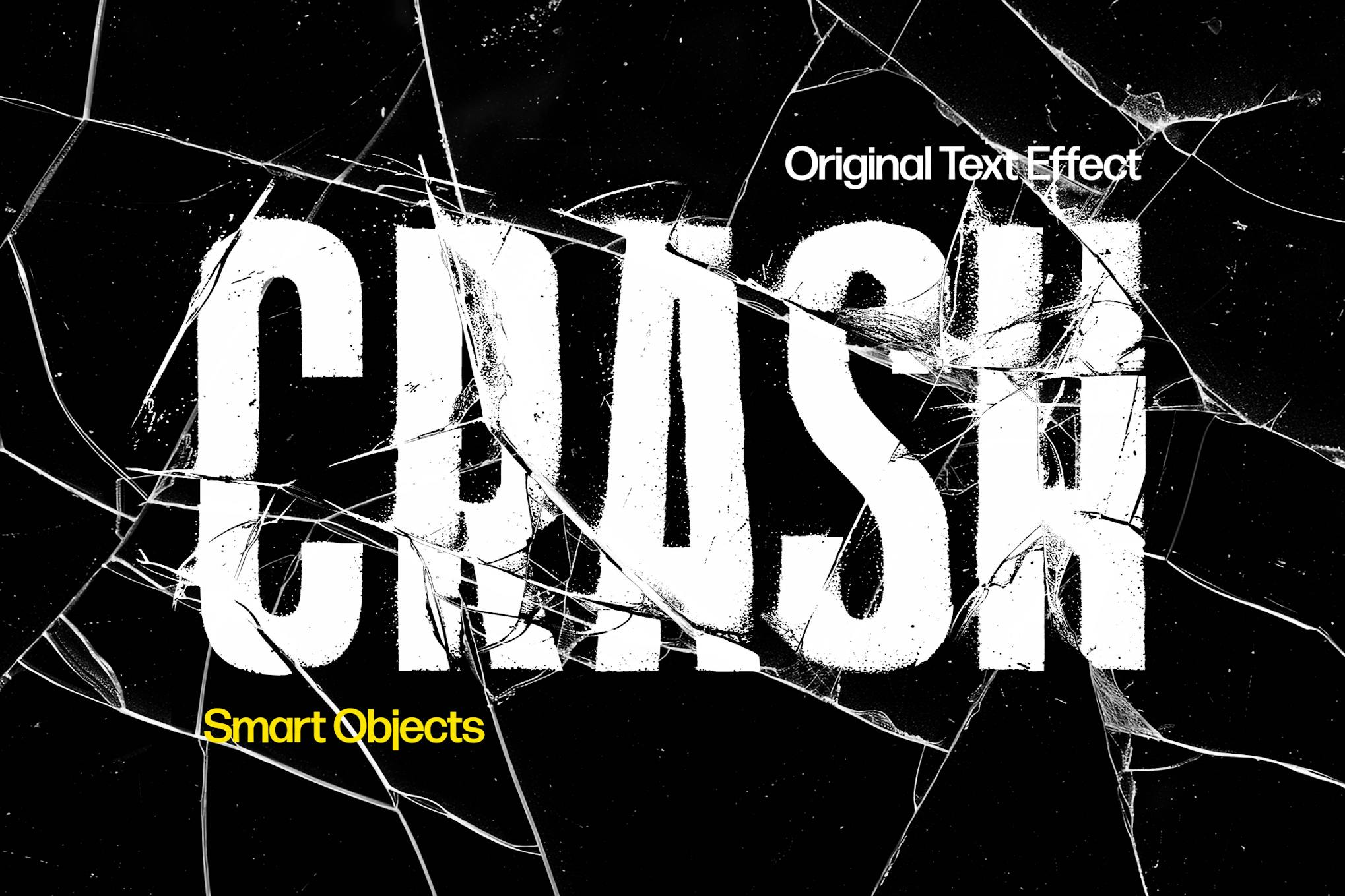 Crash Distortion Text Effect PSD
