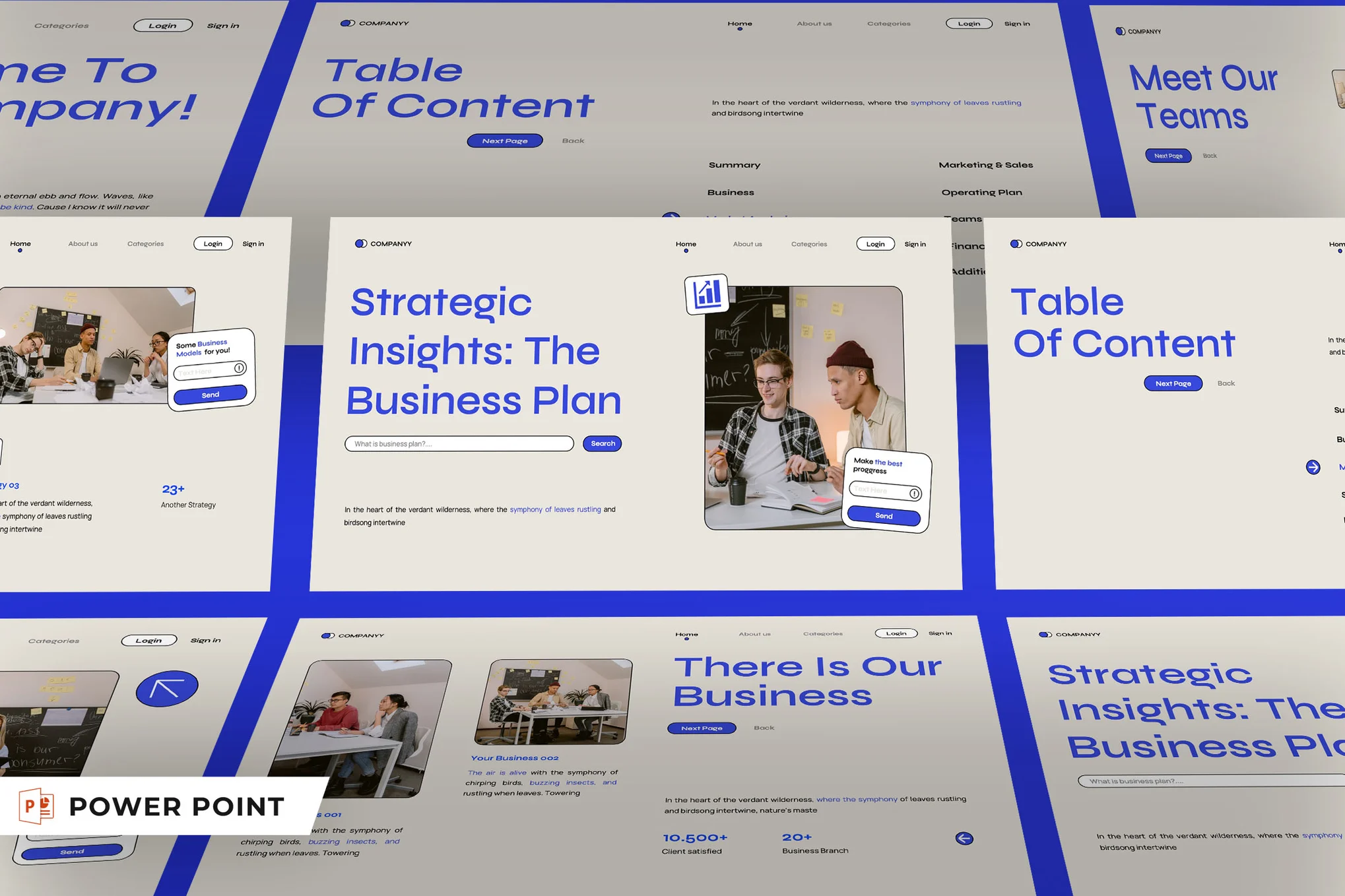 Cream & Blue Business Picth Deck PPT