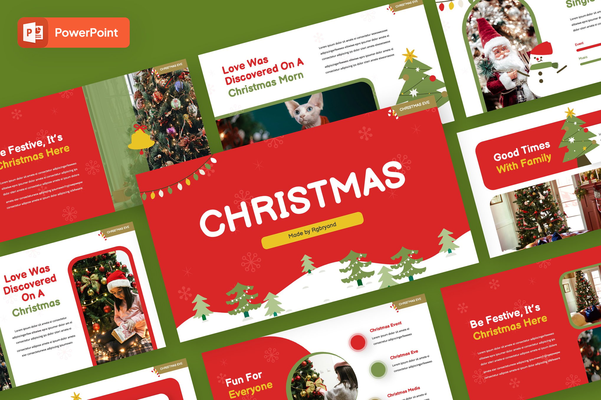Plantilla de presentación creativa de PowerPoint de Navidad