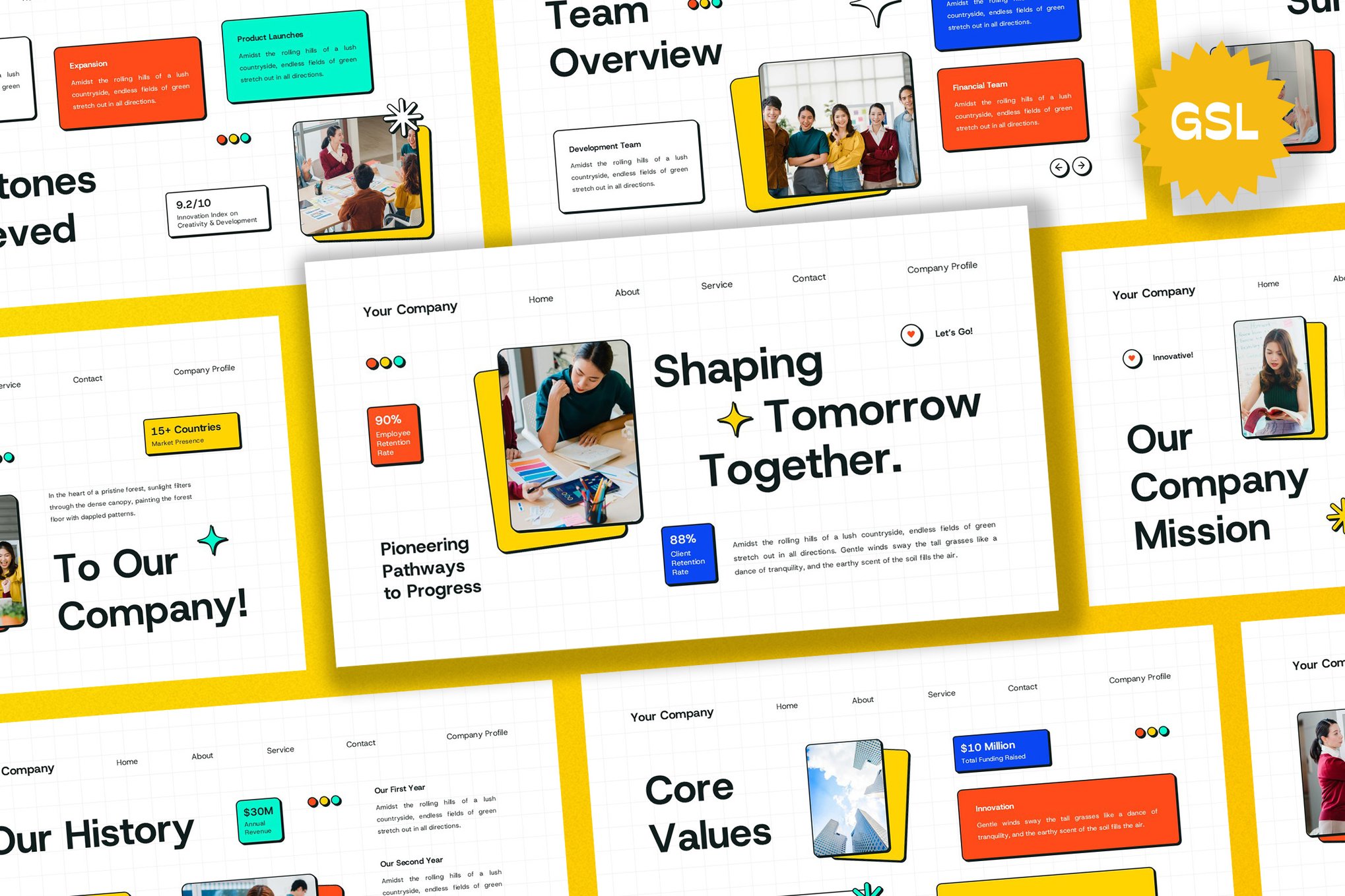 Creative Company Profile Google Slides Template