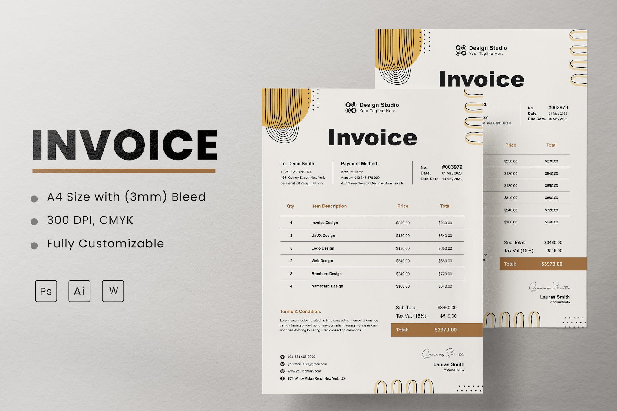 Creative Invoice Template for Word