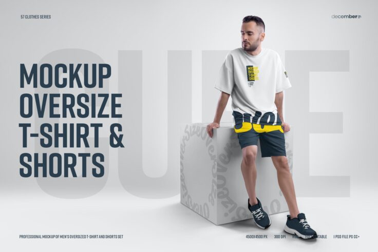 View Information about Creative Oversize T-Shirt and Shorts Mockups Kit