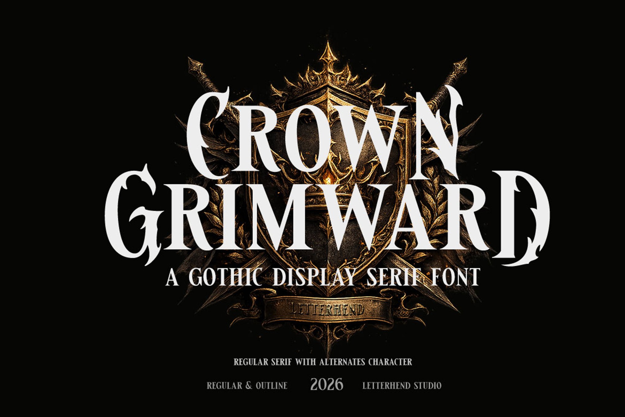 Crown Grimward - Gothic Fantasy Font