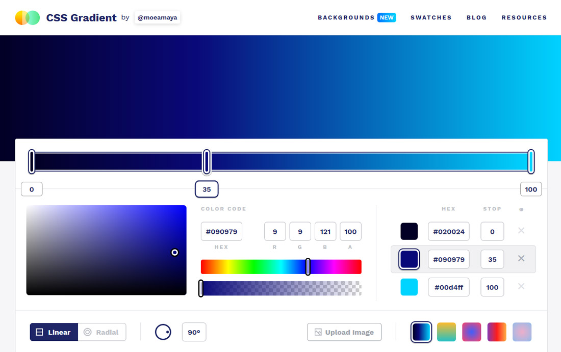 simple gradient css background