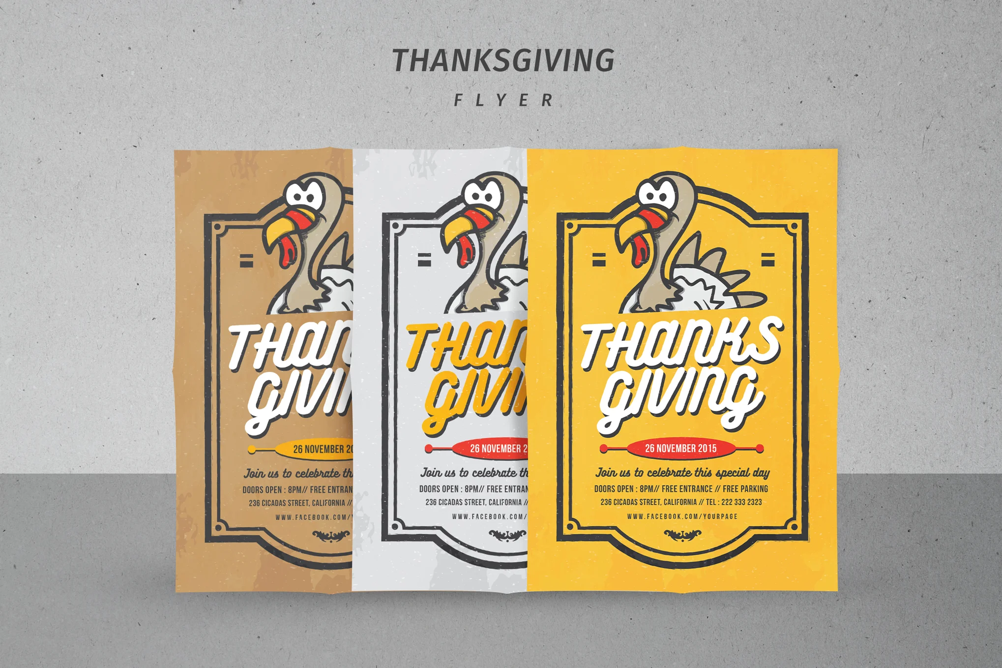 Cute Thanksgiving Poster Template