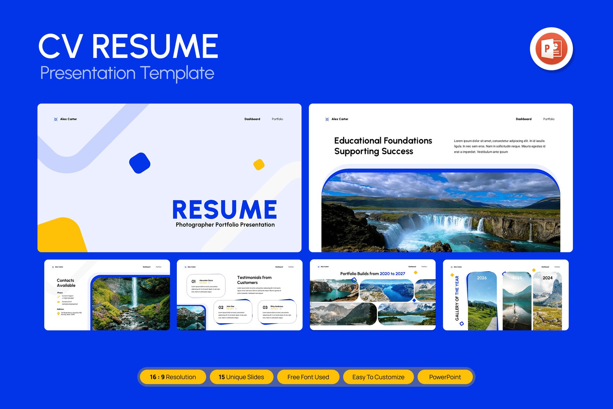 CV Resume PowerPoint Template