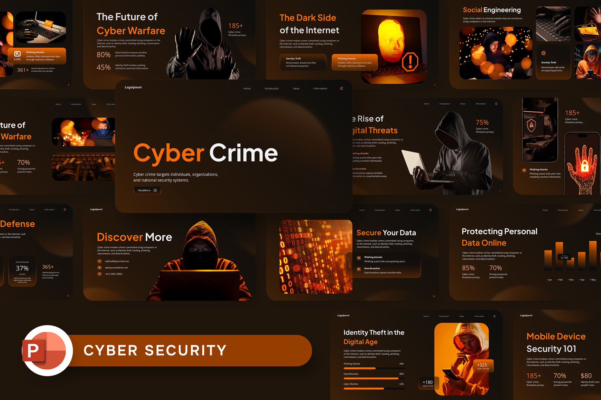 Cyber Crime - Cyber Security PowerPoint Template
