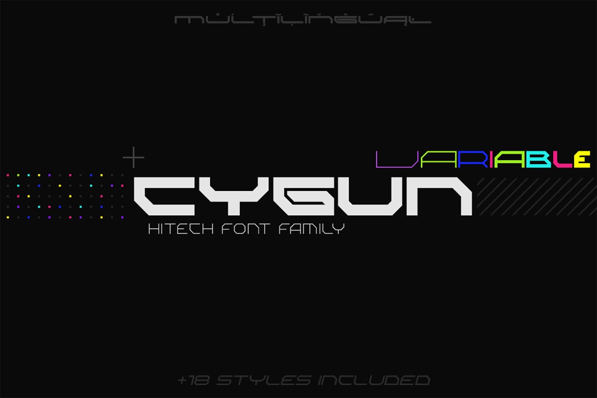 CYGUN - Robotic Style Variable Font