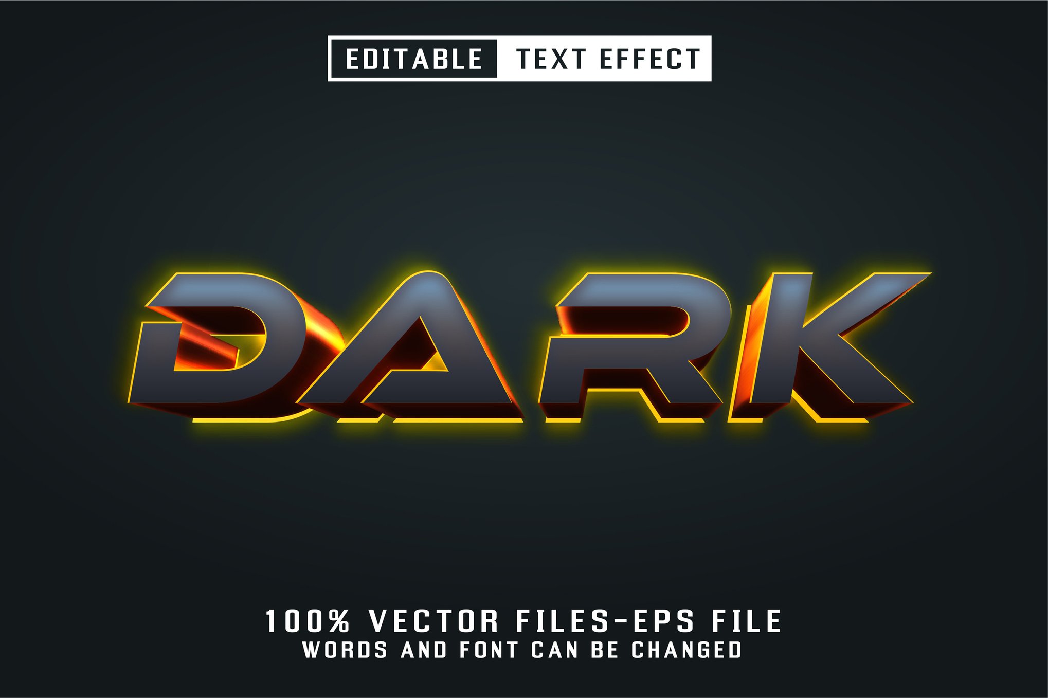 Dark - 3D Illustrator Text Effect