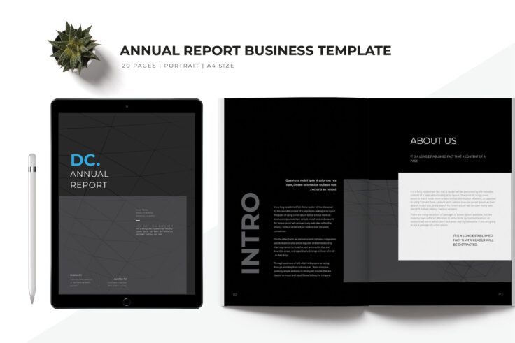 View Information about Dark Annual Report Template for InDesign