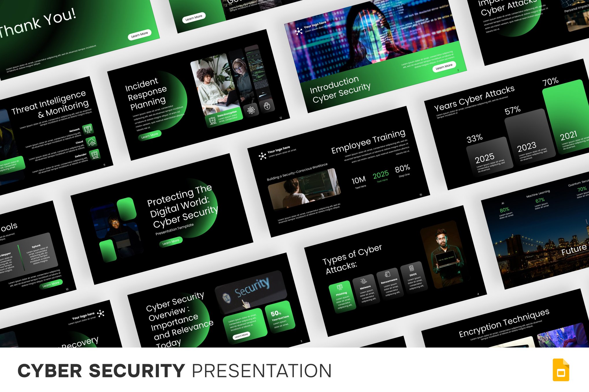 Dark Cybersecurity Presentation Template