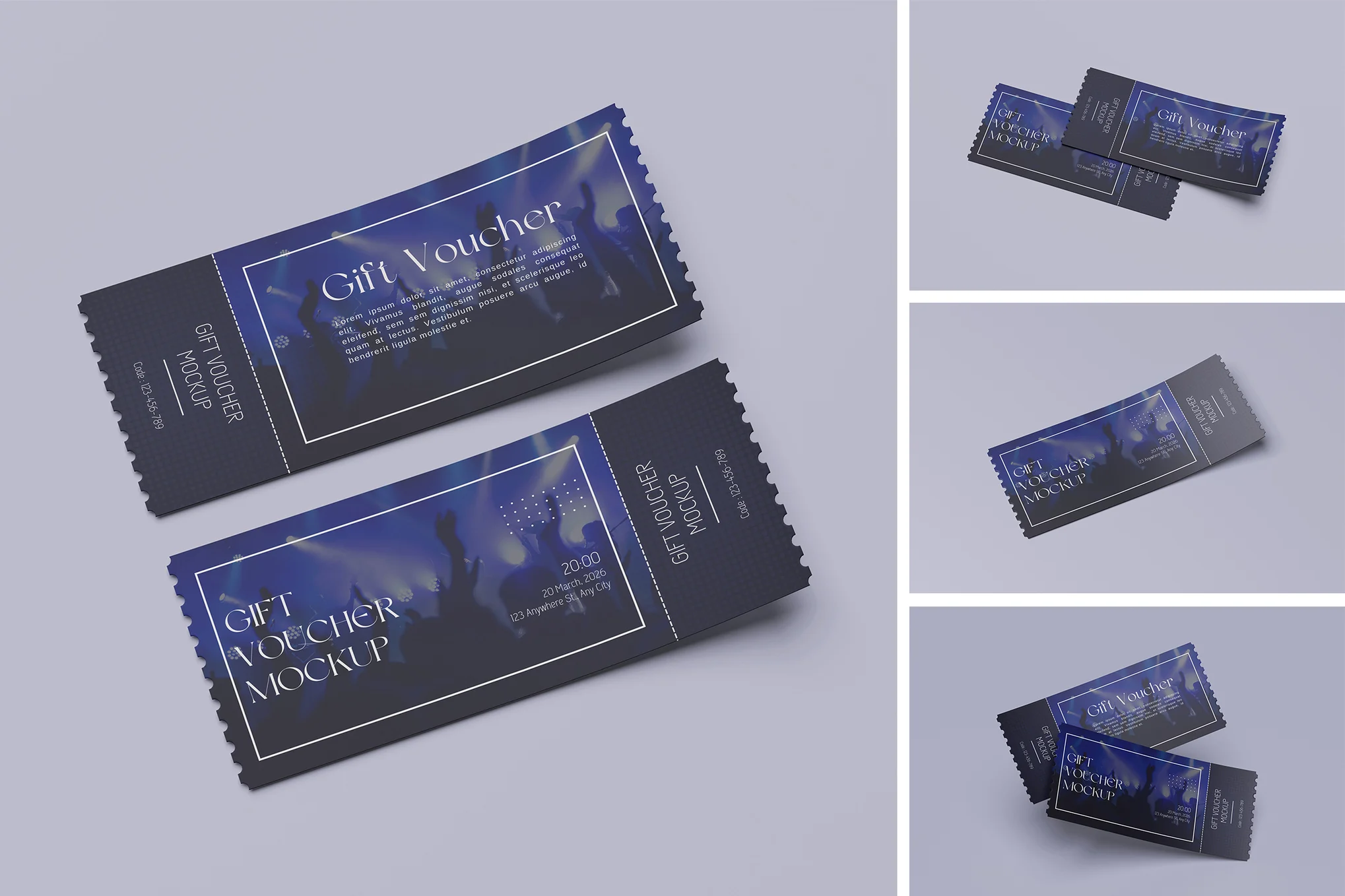 Dark Voucher Mockup Template