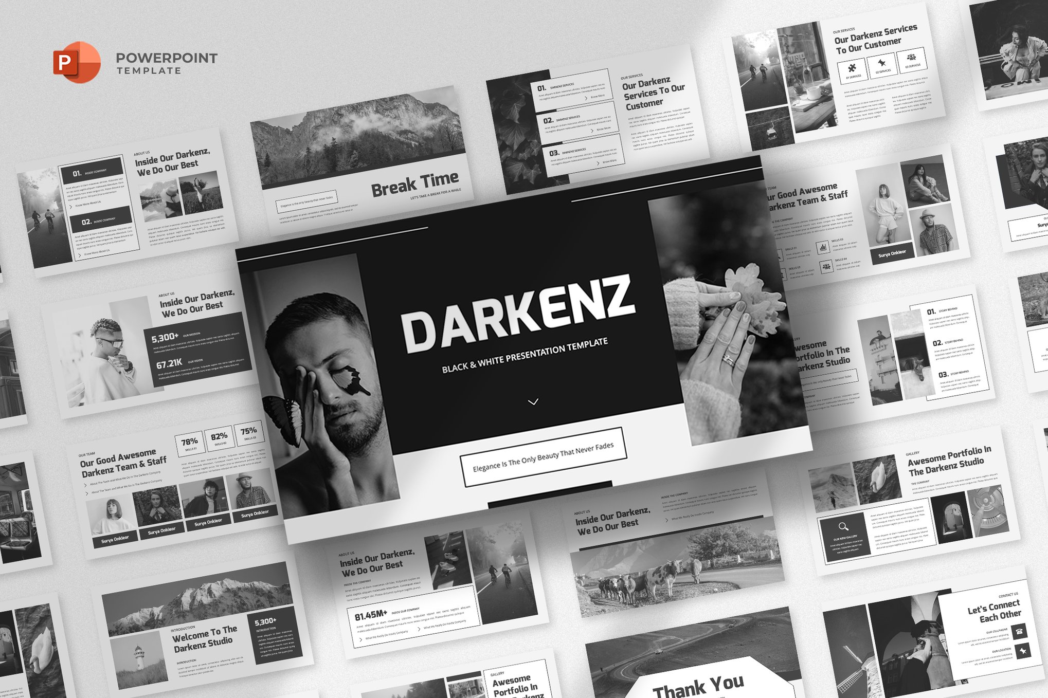 Darkenz - Black & White PowerPoint Template