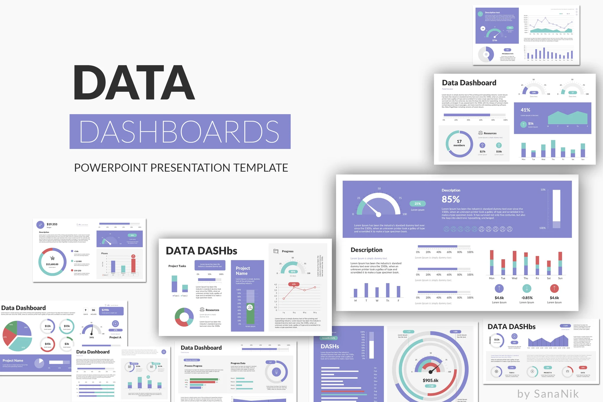 Data Dashboards - Animated PowerPoint Template