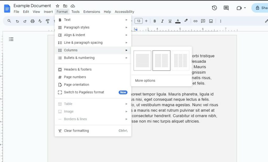 How to Make Columns in Google Docs | Design Shack