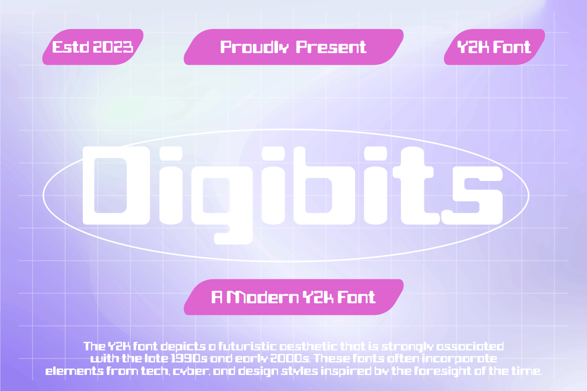 Digibits - فونت مدرن Y2K