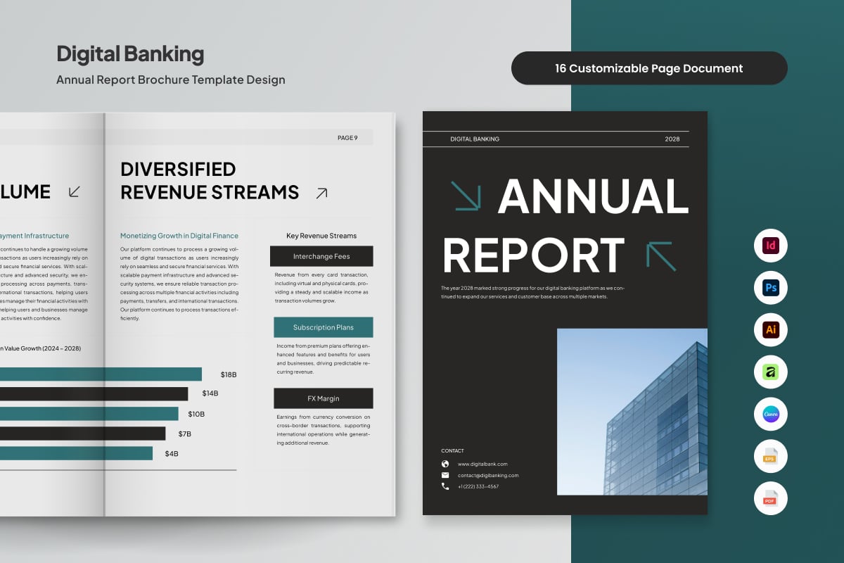 Digital Banking Annual Report Brochure Template