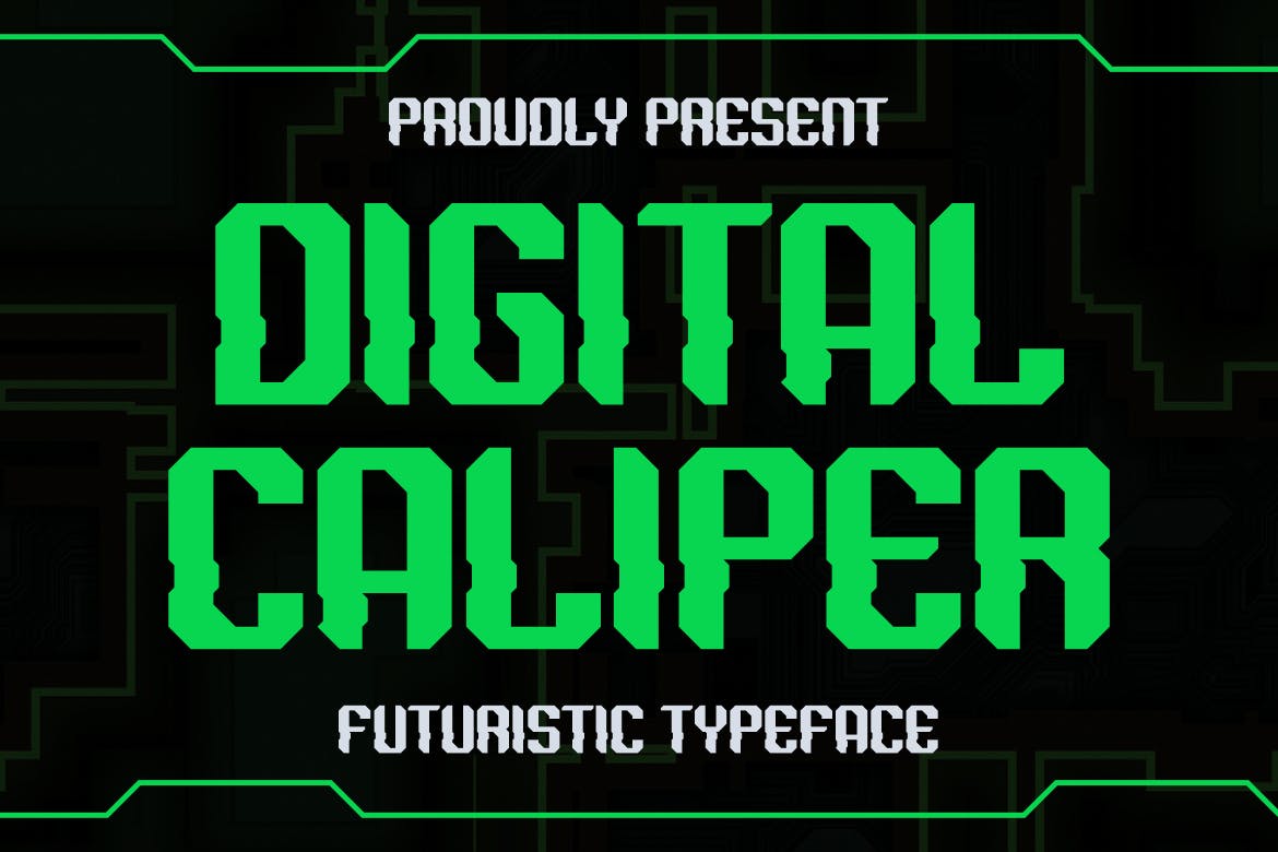 Digital Caliper - Futuristic Digital Font