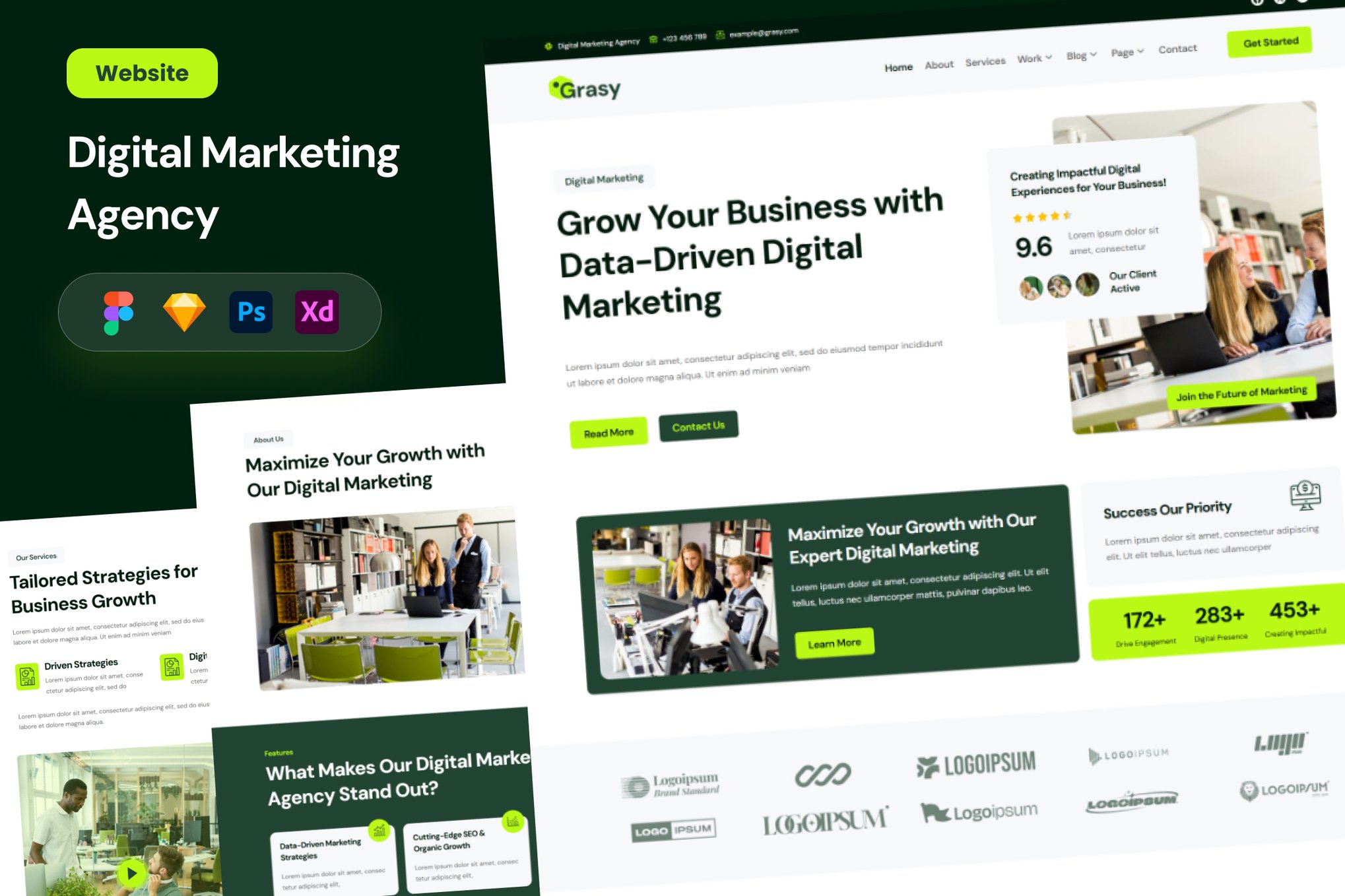 Digital Marketing Agency Website Sketch Template