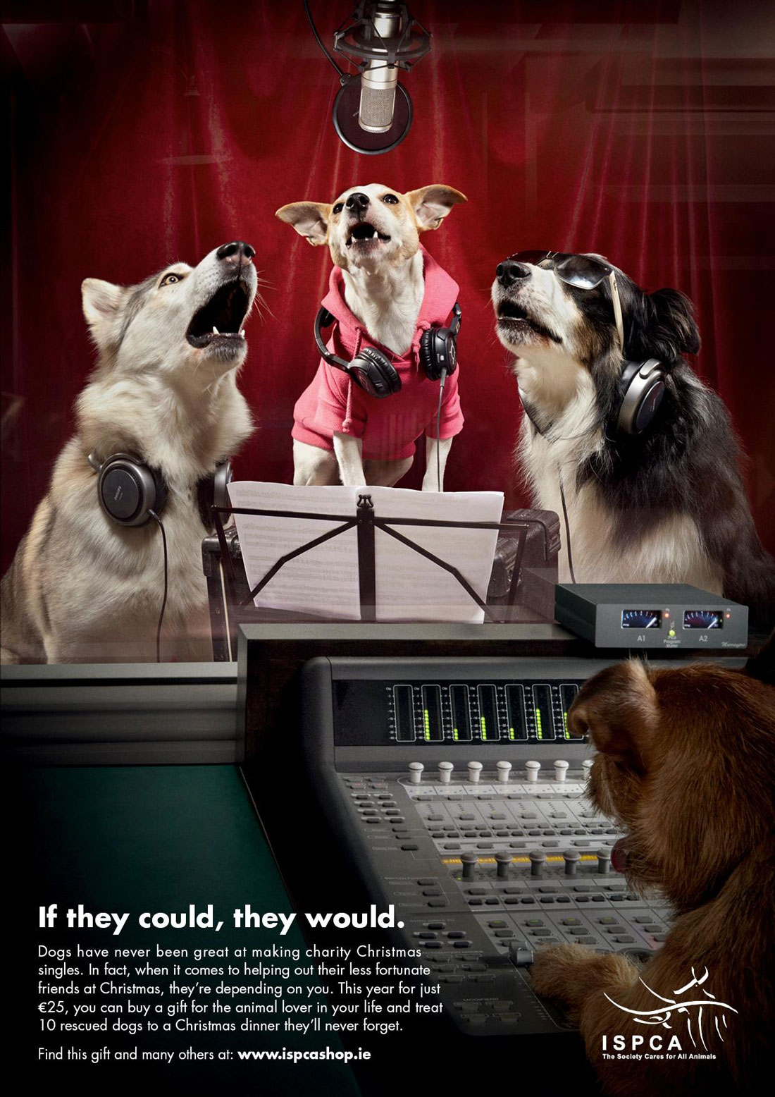 dogs-sing 25 Clever and Funny Christmas Print Ads design tips 