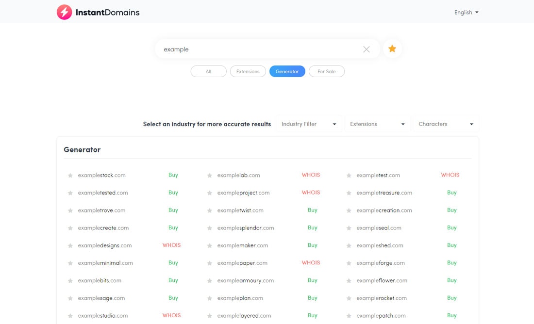 instant domains