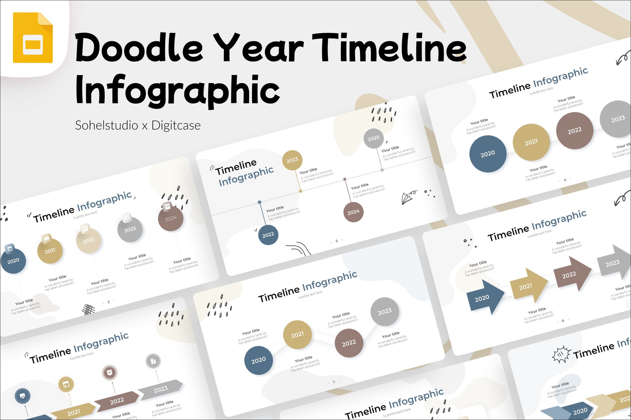 Doodle Year Timeline Google Slides Template