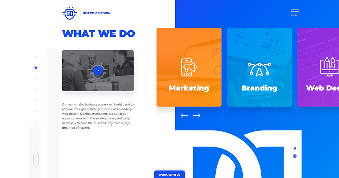 split screen web design