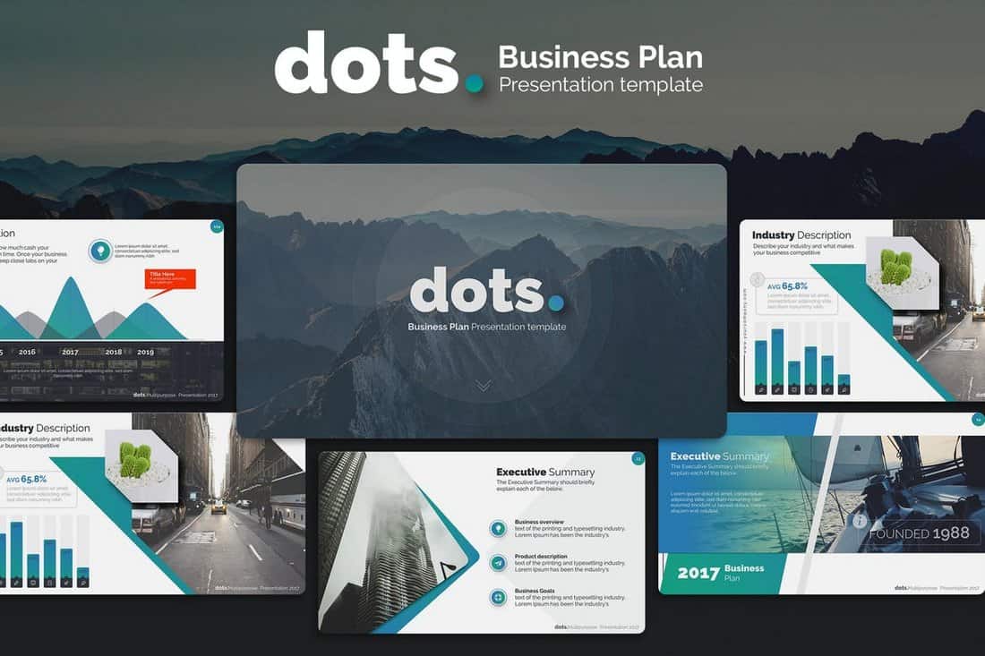 dots.-Business-Plan-PowerPoint-Template 30+ Business Plan PowerPoint Templates 2021 design tips 