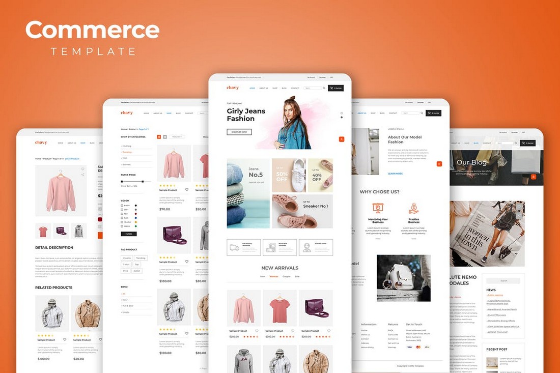 eCommerce Online Store Adobe XD Website Templates