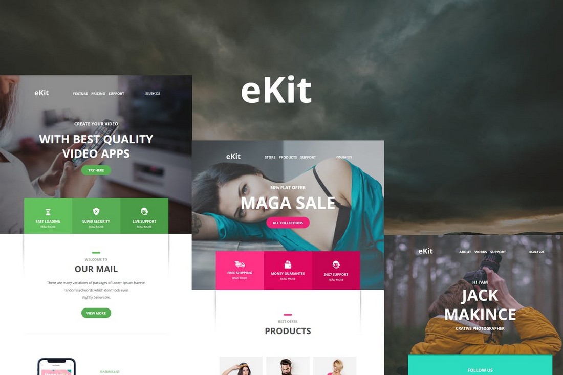 eKit-Mail-80-Modules-Email-Templates 40+ Modern Responsive Email Templates 2021 design tips 