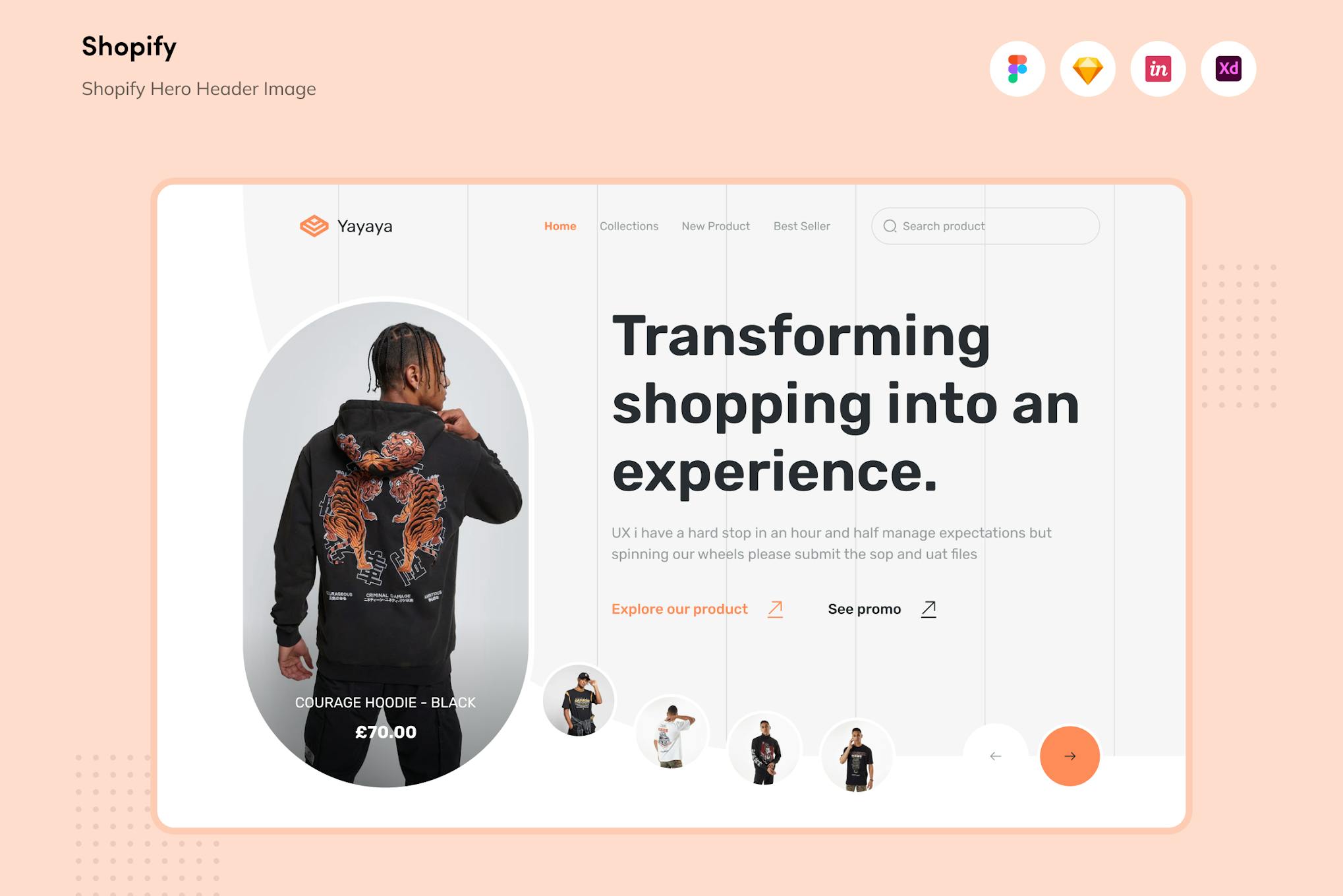 eCommerce Hero Header Design for Figma